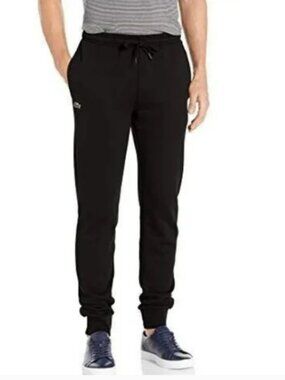 LACOSTE Men's SPORT Fleece Tennis Sweatpants Black XH5528 Size Medium